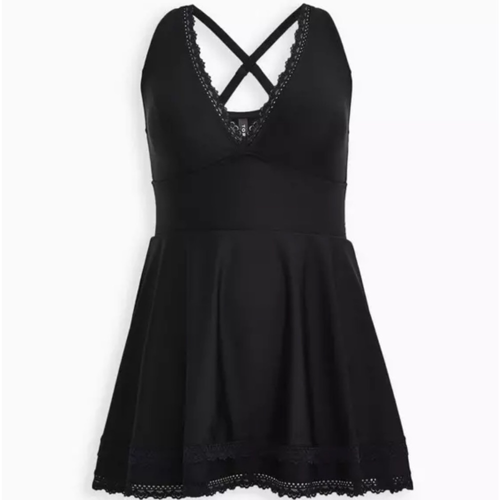 Torrid Black Cross-Back One-Piece Swimsuit